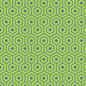 Meandering Hexagon-Very Peri Green