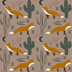 fox and cactus fox boho boy nursery