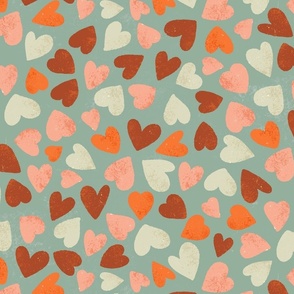 Retro hearts_blue green