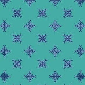 Teal and purple snowflakes