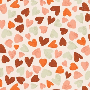 Retro hearts cream