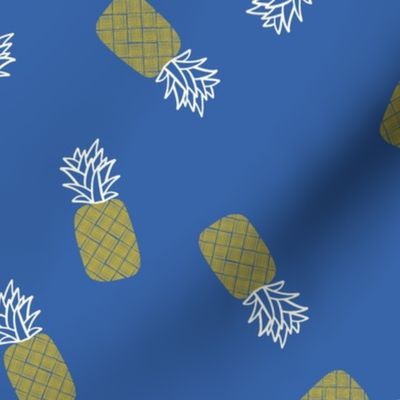 Pineapple on blue