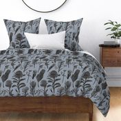 Trompe L’oeil Native Australian Flower shadows-Grey