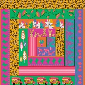 Mexican style quilt panel