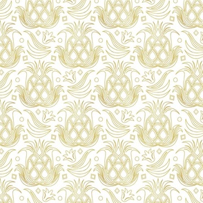 Luxe Pineapple // Art Deco White