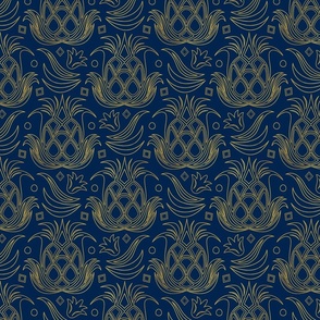 Luxe Pineapple // Navy Blue