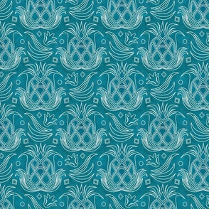 Pineapple Deco // Ombre Teal