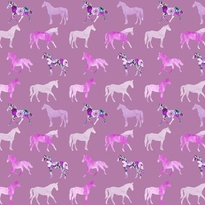 small 84-3 purple floral + watercolor horses