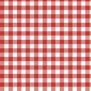 3/8" Red Gingham: Cherry Red Gingham Check, Buffalo Check