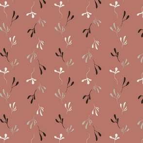 Whimsical Wild Flower Leaves {coral} ~ large