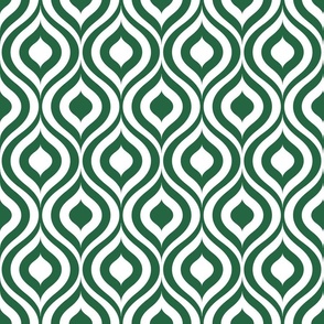 Ogee retro ovals emerald green white