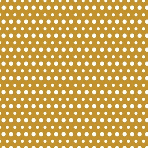 Polka dots on Mustard #C3932B