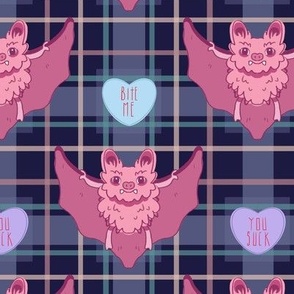 Spooky Valentine Bats Tartan