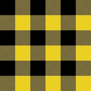 Buffalo plaid black and yellow 6x6