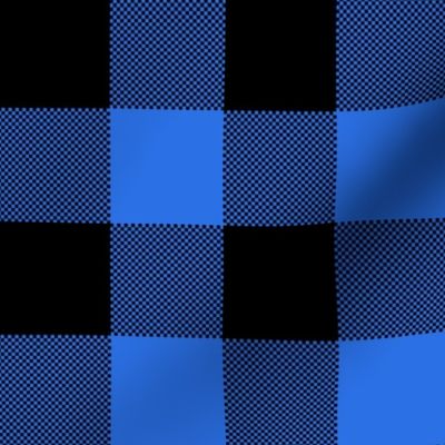 Buffalo plaid black and blue 4x4