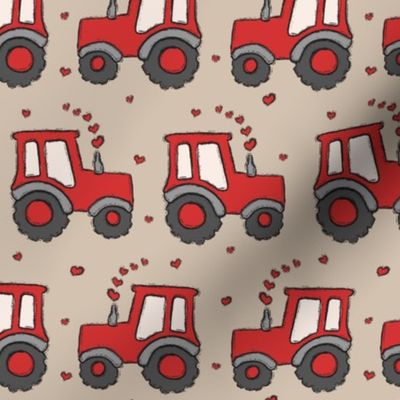 Medium Scale - Valentine Tractors Muted Red Beige BG 