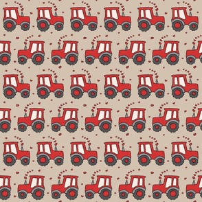 Medium Scale - Valentine Tractors Muted Red Beige BG 