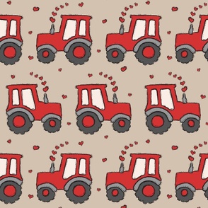 Large Scale - Valentine Tractors Muted Red Beige BG 