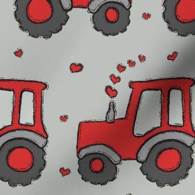 Large Scale - Valentine Tractors Muted Red Grey BG 