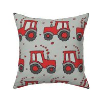 Large Scale - Valentine Tractors Muted Red Grey BG 