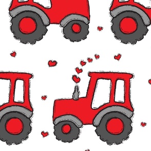 XL Scale Valentine Tractors Red White BG