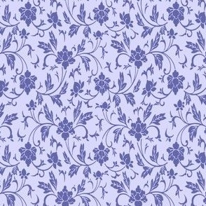 Vintage Floral Periwinkle Purple