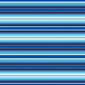 Small Scale Blue Mexican Serape Blanket Stripes