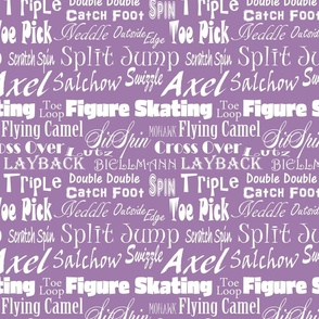 Figure Skating Subway Print- Skating Terms-Light Purple