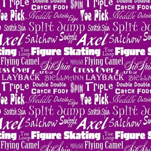 Figure Skating Subway Print- Skating Terms-Purple
