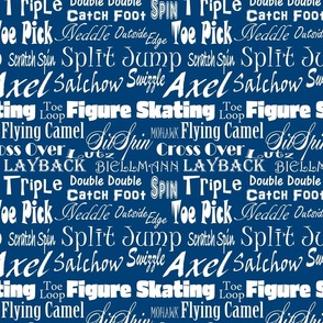 Figure Skating Subway Print- Skating Terms-Blue 