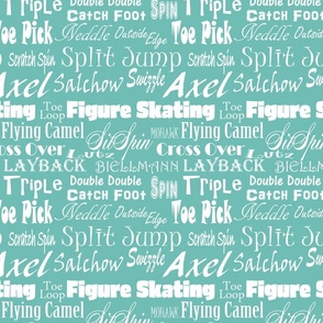 Figure Skating Subway Print- Skating Terms-Seafoam