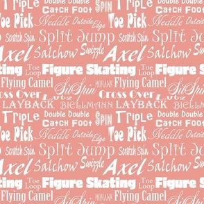 Figure Skating Subway Print- Skating Terms-Peach