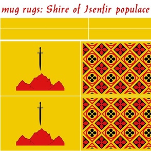 mug rugs: Shire of Isenfir (SCA)