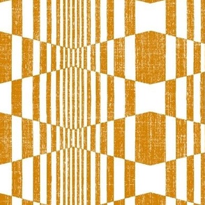 large optical illusion ochre mono