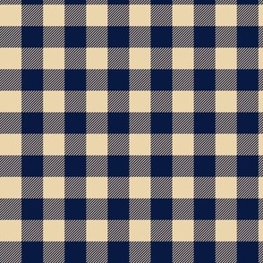 Navy And Tan Plaid Fabric, Wallpaper and Home Decor | Spoonflower