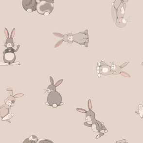 Bunnies in mocha brown