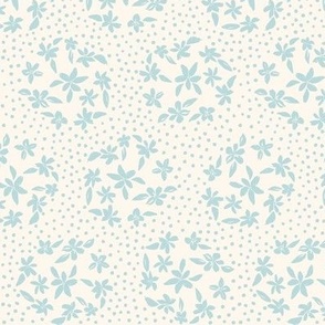 Floral Polka- Small Cream Cooling Blue - Hufton Studio