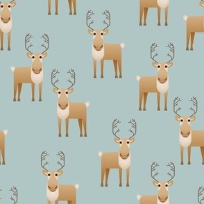 reindeer on blue-gray