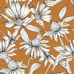 Hand-Drawn Large Flowers