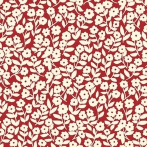 Small Floral Cardinal Red