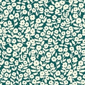 Small Floral Pine Green