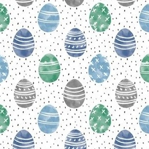 SMALL watercolor eggs fabric - Easter eggs, boys easter, easter fabric