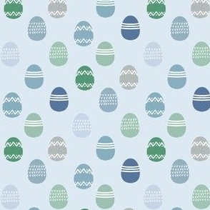 SMALL boys Easter egg fabric - blue and green easter, boys eggs