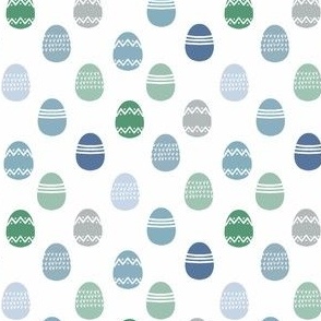 SMALL boys Easter egg fabric - blue and green easter, boys eggs