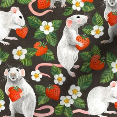Rats Love Strawberries - dark brown, custom scale