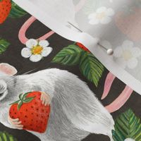 Rats Love Strawberries - dark brown, custom scale