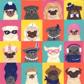 Pugs With Accessories