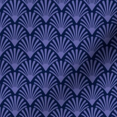 Art deco in Periwinkle on dark blue from sprin