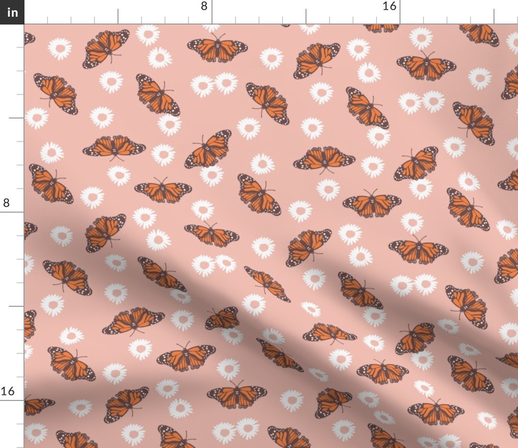 boho butterflies fabric - spring muted neutrals