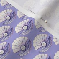 Lilac seashell coordinate of seashell scallops and pearls to coordinate with lilac petal solids 